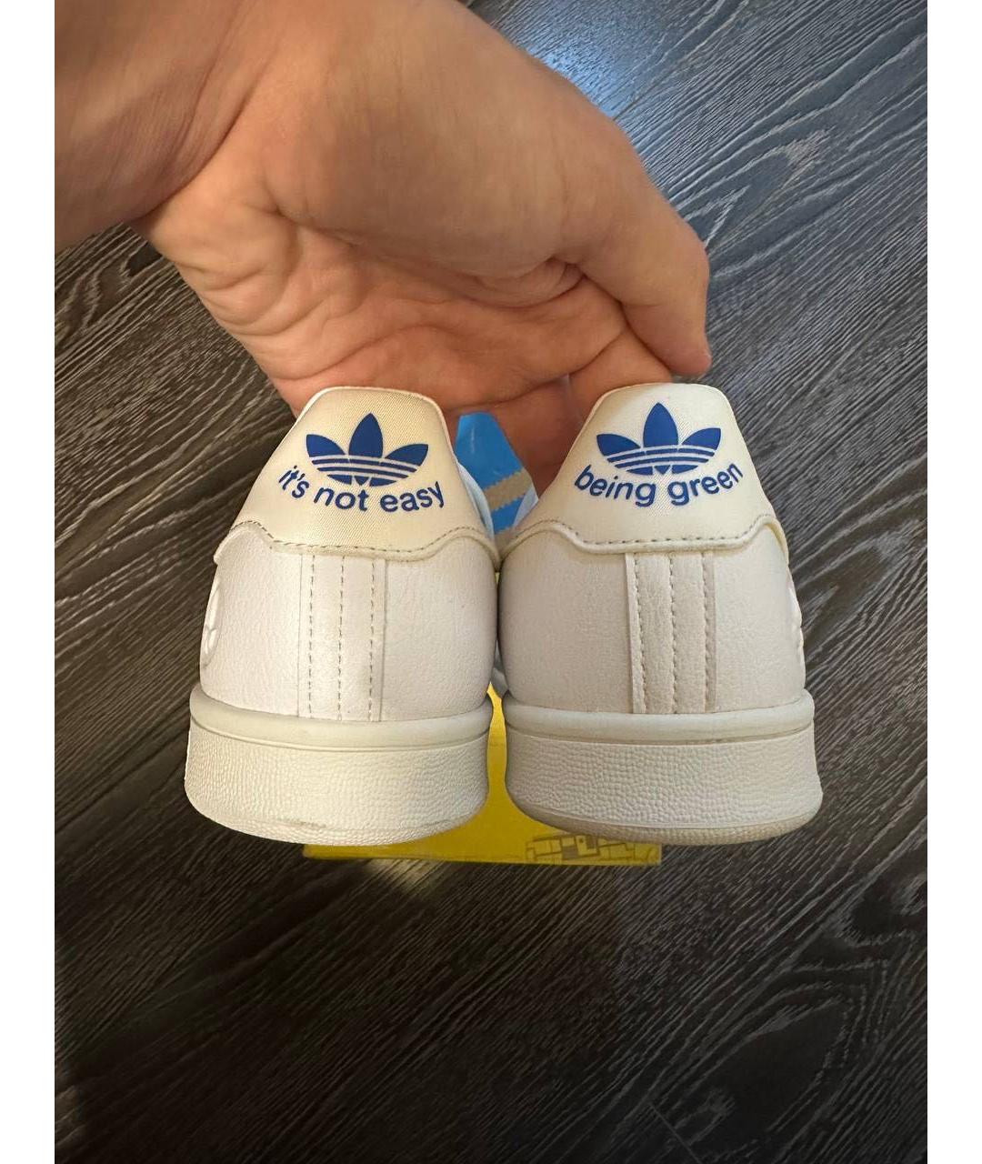 ADIDAS Белые кожаные низкие кроссовки / кеды, фото 5