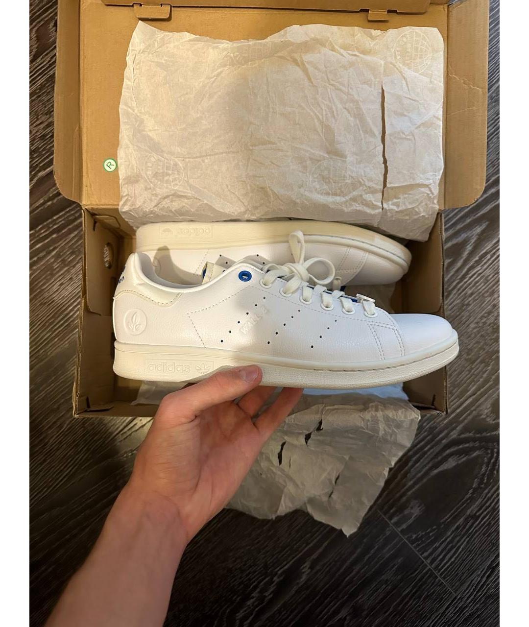 ADIDAS Белые кожаные низкие кроссовки / кеды, фото 2