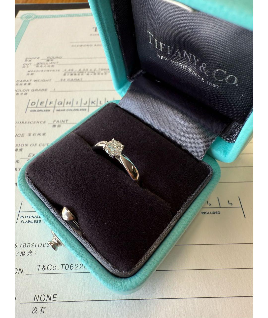TIFFANY&CO Белое платиновое кольцо, фото 4