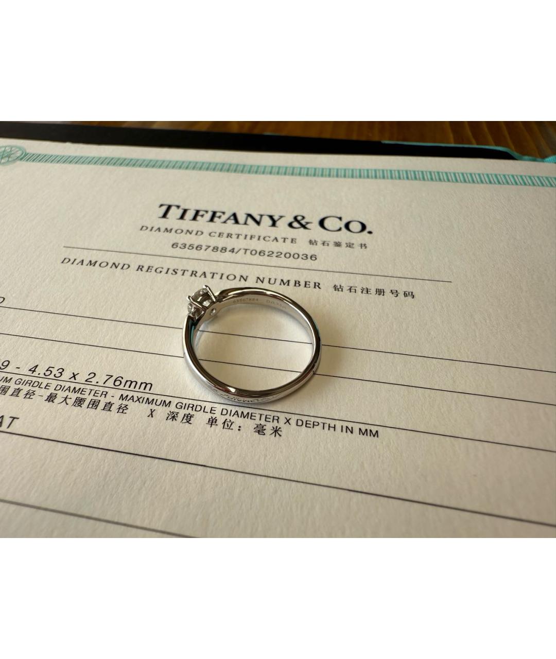 TIFFANY&CO Белое платиновое кольцо, фото 5