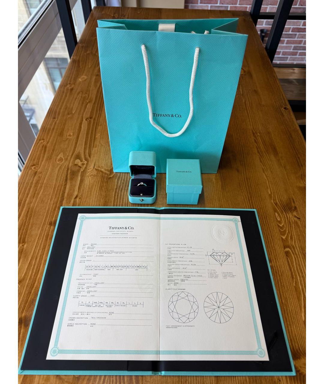 TIFFANY&CO Белое платиновое кольцо, фото 2