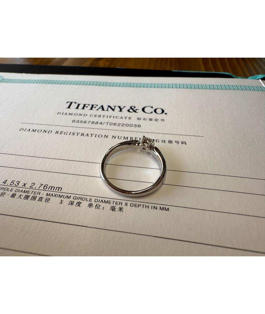 TIFFANY&CO Белое платиновое кольцо, фото 6