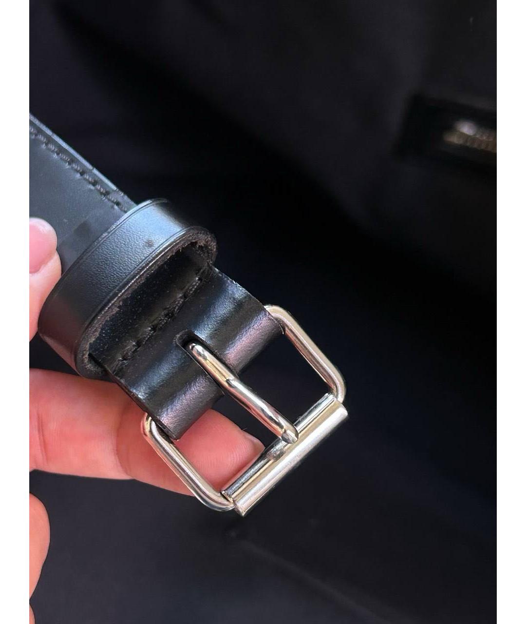 LOUIS VUITTON Черный кожаный портфель, фото 6
