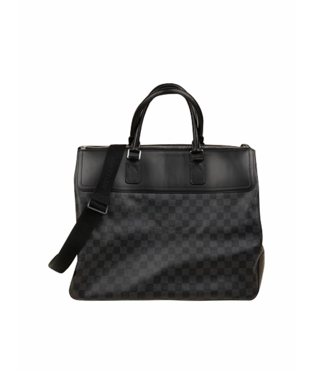 LOUIS VUITTON Черный кожаный портфель, фото 1