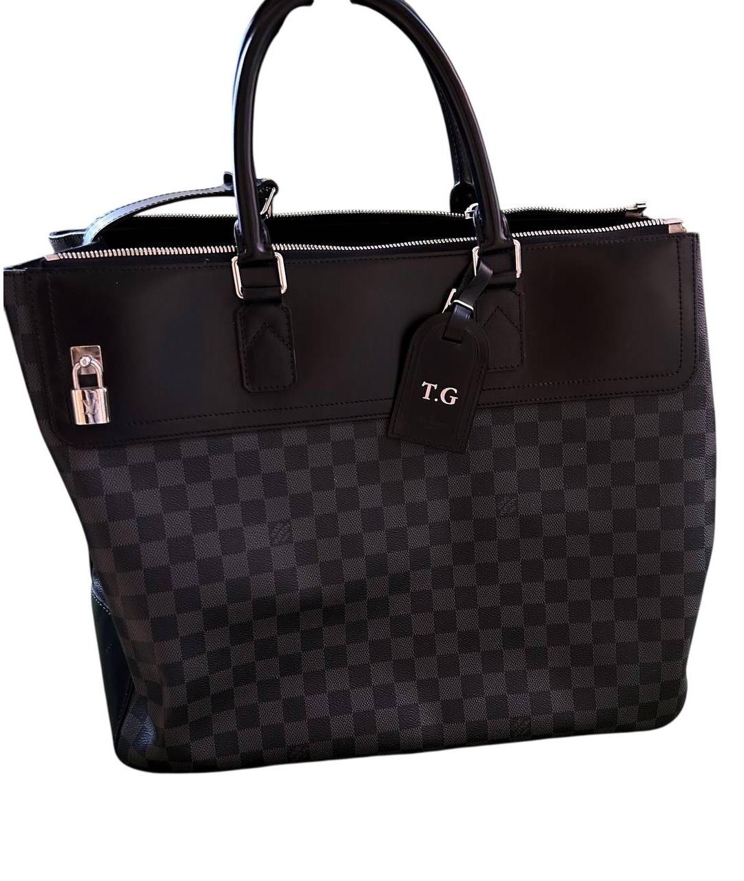 LOUIS VUITTON Черный кожаный портфель, фото 1