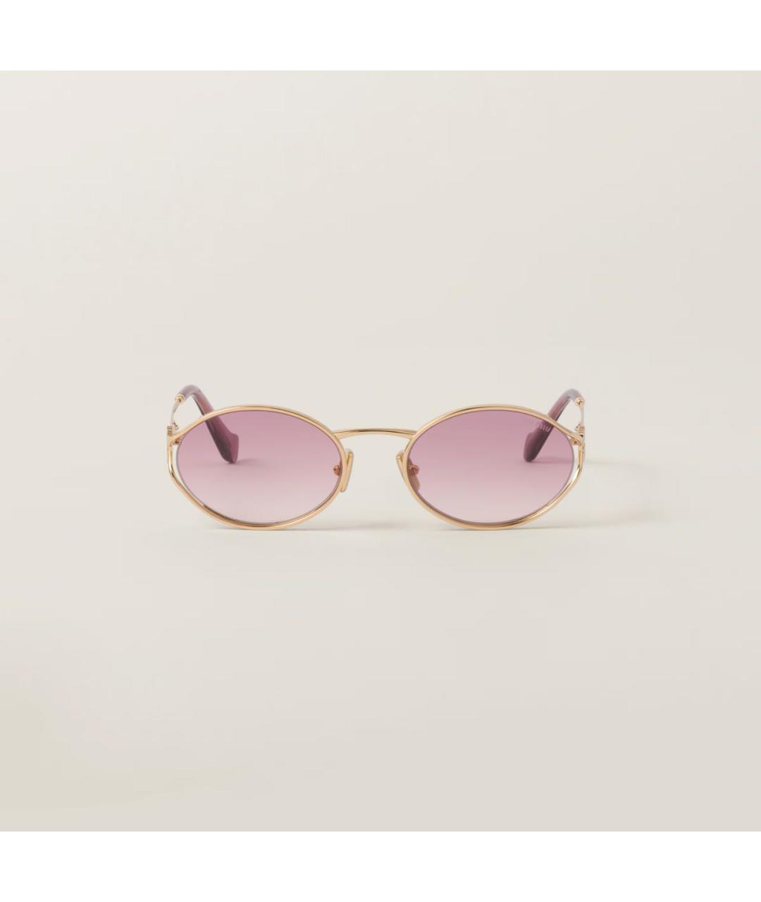 MIU MIU Розовые металлические солнцезащитные очки, фото 7