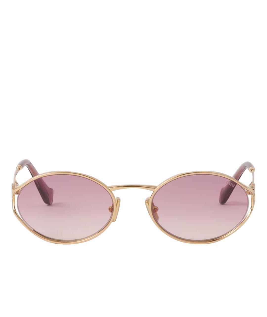 MIU MIU Розовые металлические солнцезащитные очки, фото 1