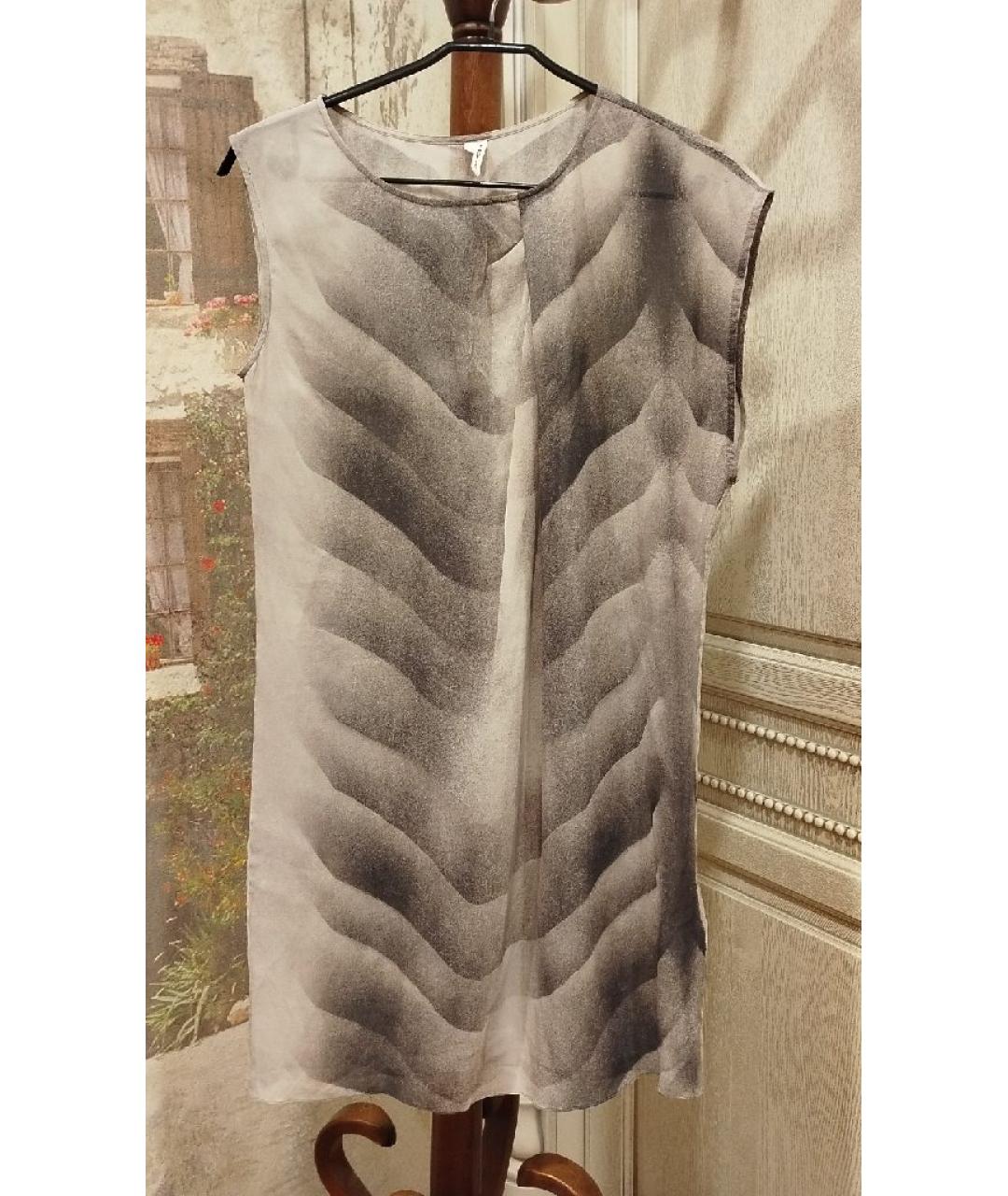 HELMUT LANG Серое шелковое платье, фото 6