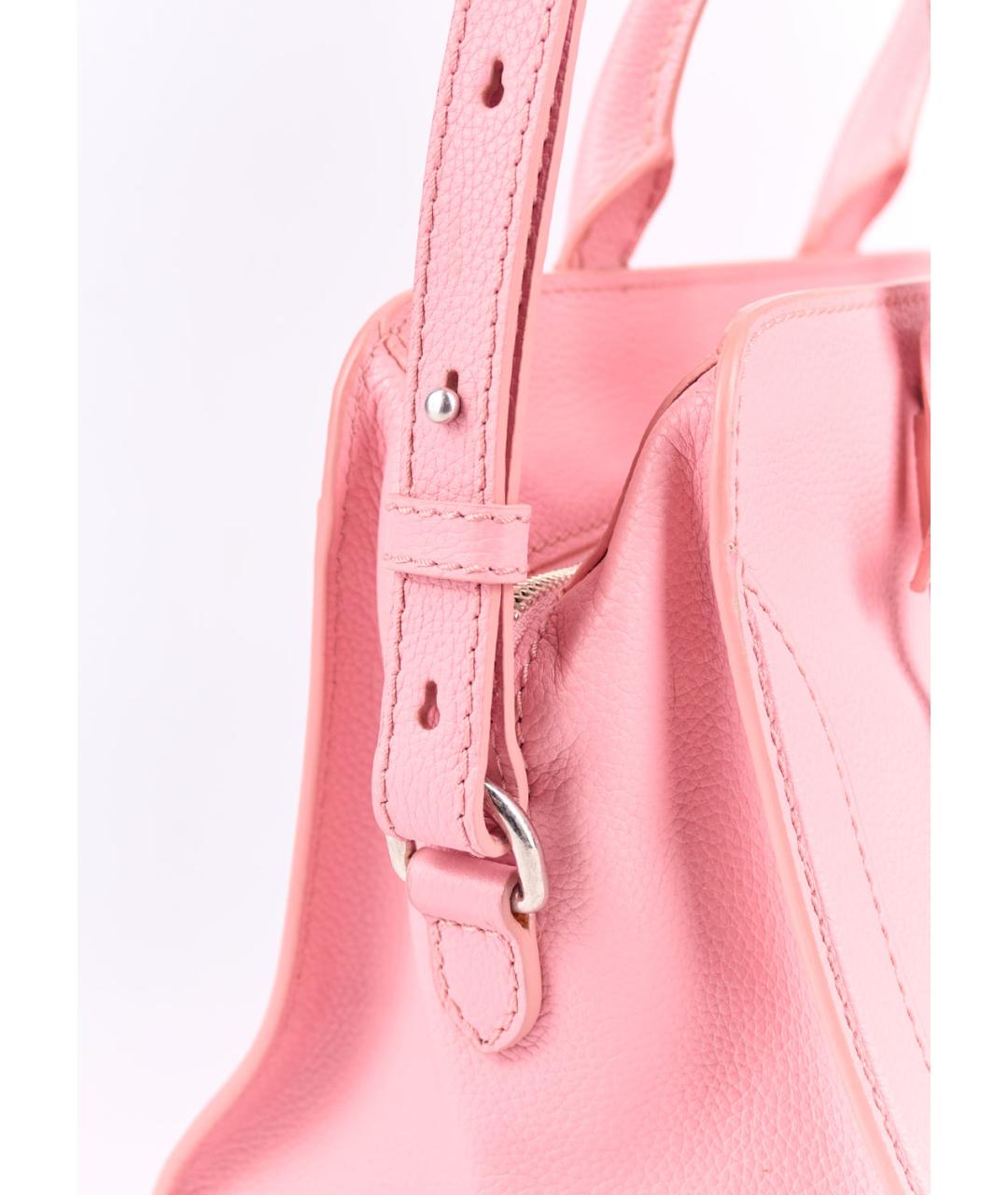 ALEXANDER MCQUEEN Розовая кожаная сумка с короткими ручками, фото 5