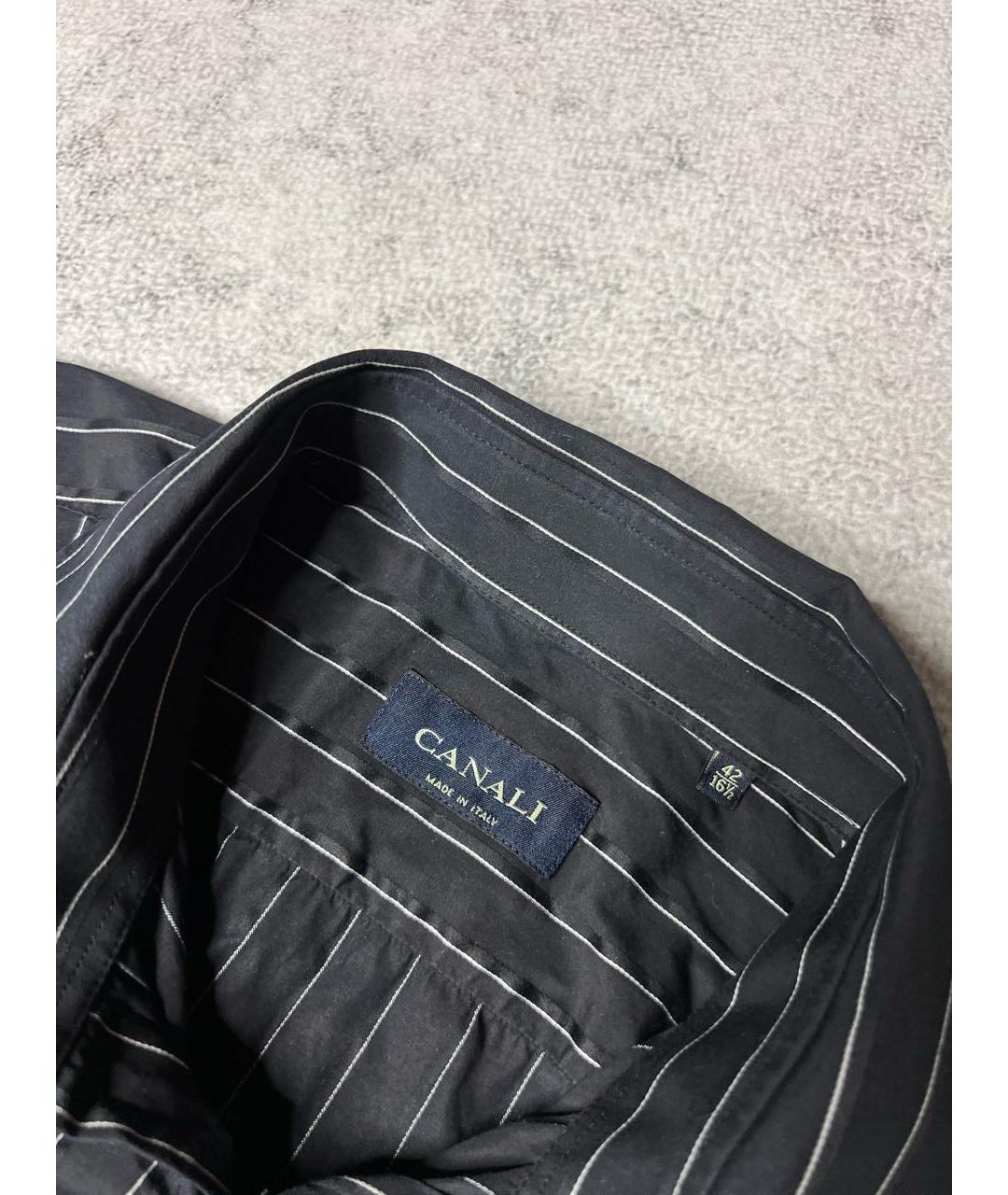 CANALI Черная хлопковая классическая рубашка, фото 7