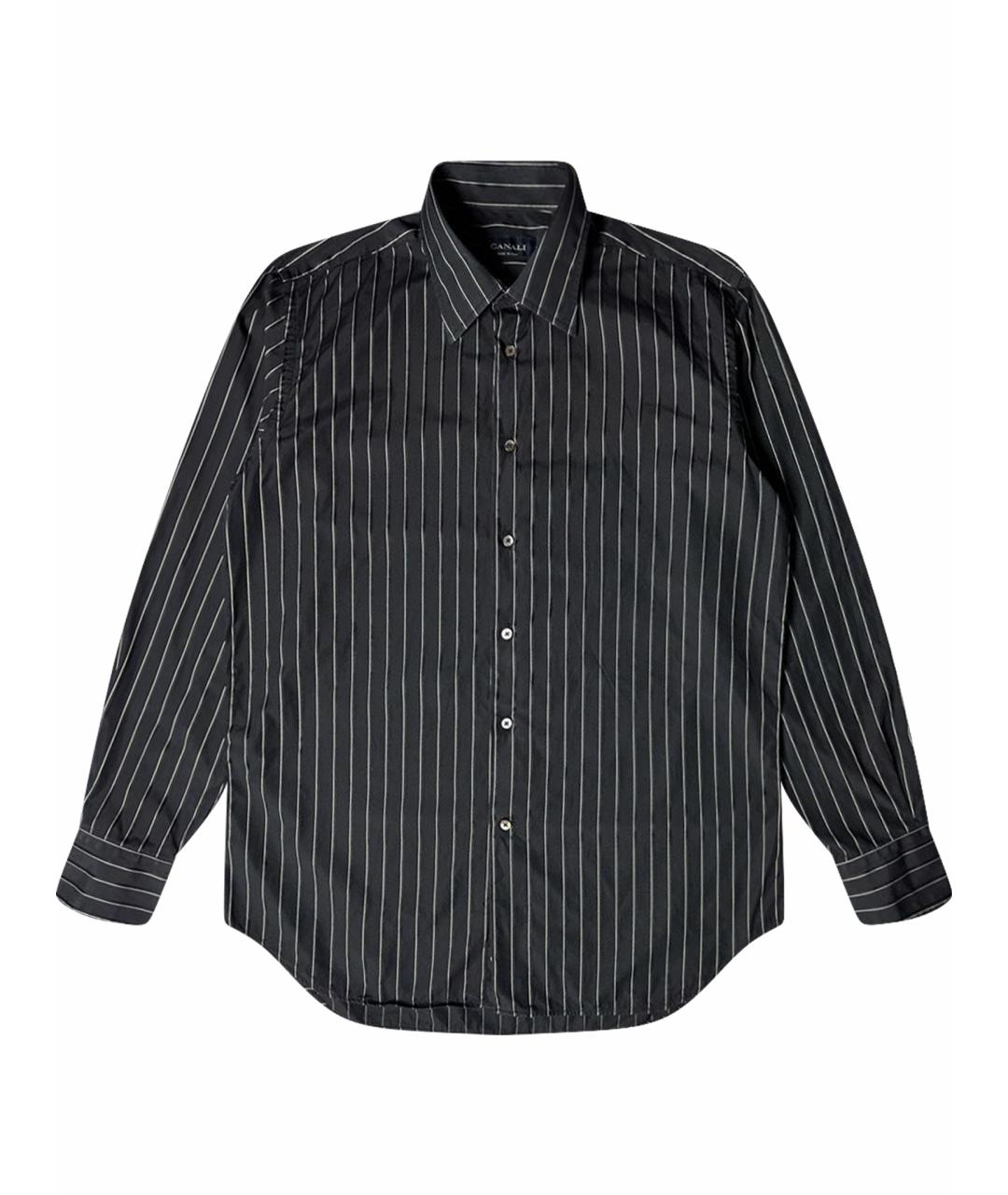 CANALI Черная хлопковая классическая рубашка, фото 1
