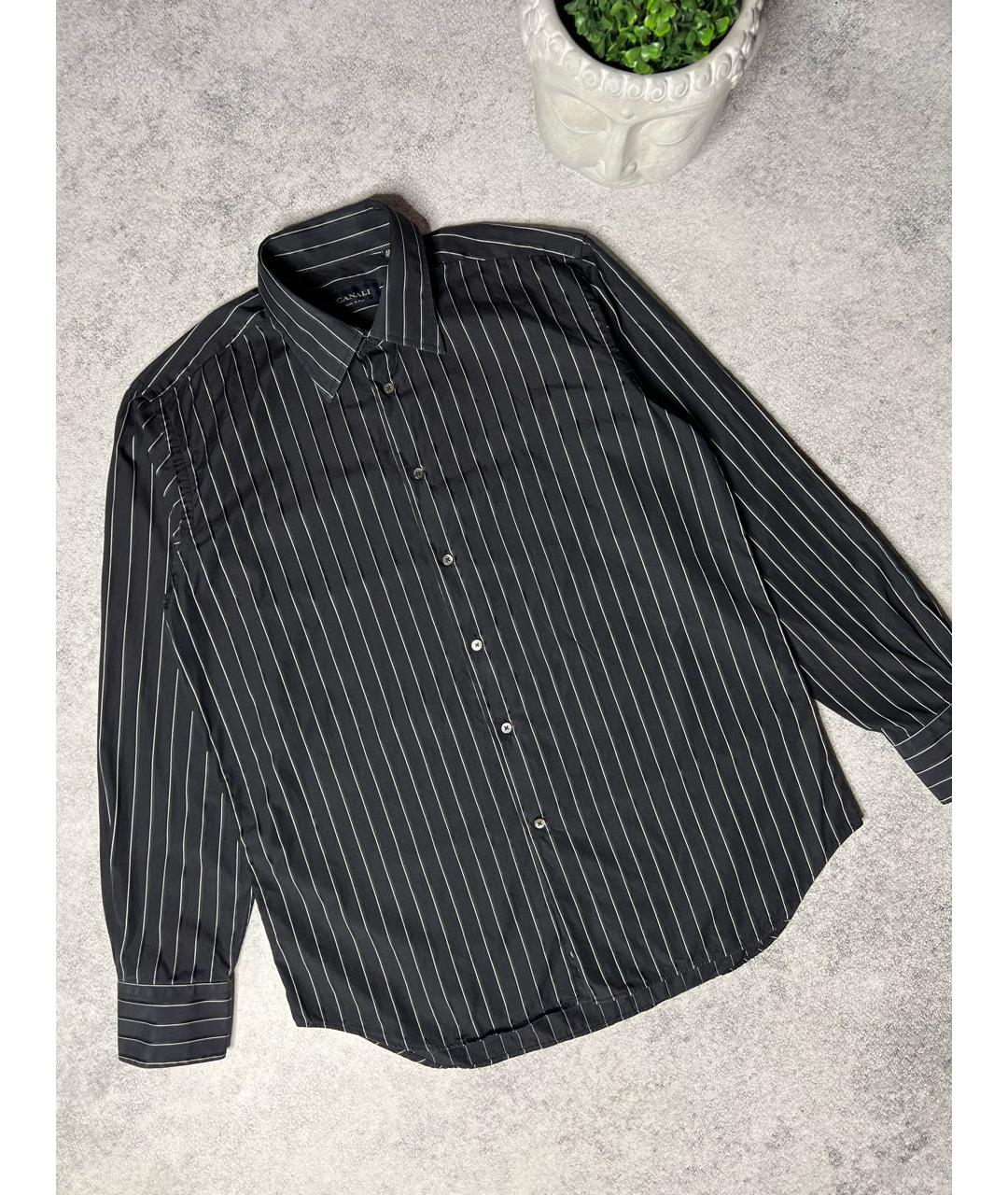 CANALI Черная хлопковая классическая рубашка, фото 3