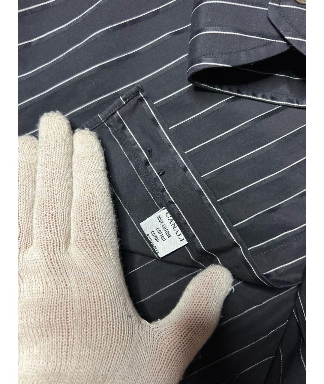 CANALI Черная хлопковая классическая рубашка, фото 8