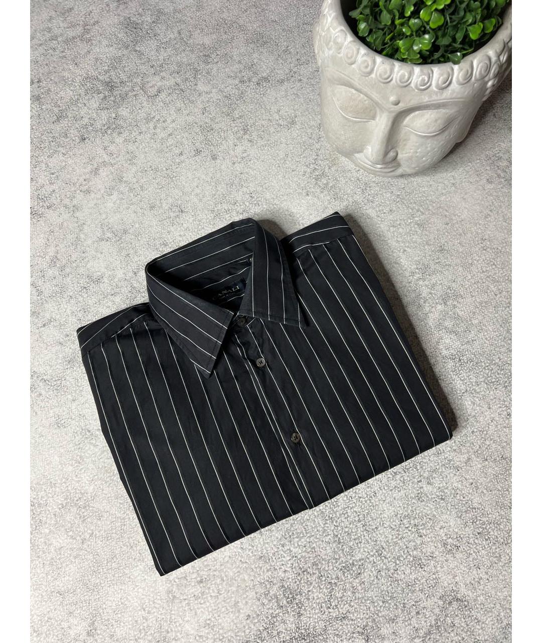 CANALI Черная хлопковая классическая рубашка, фото 2