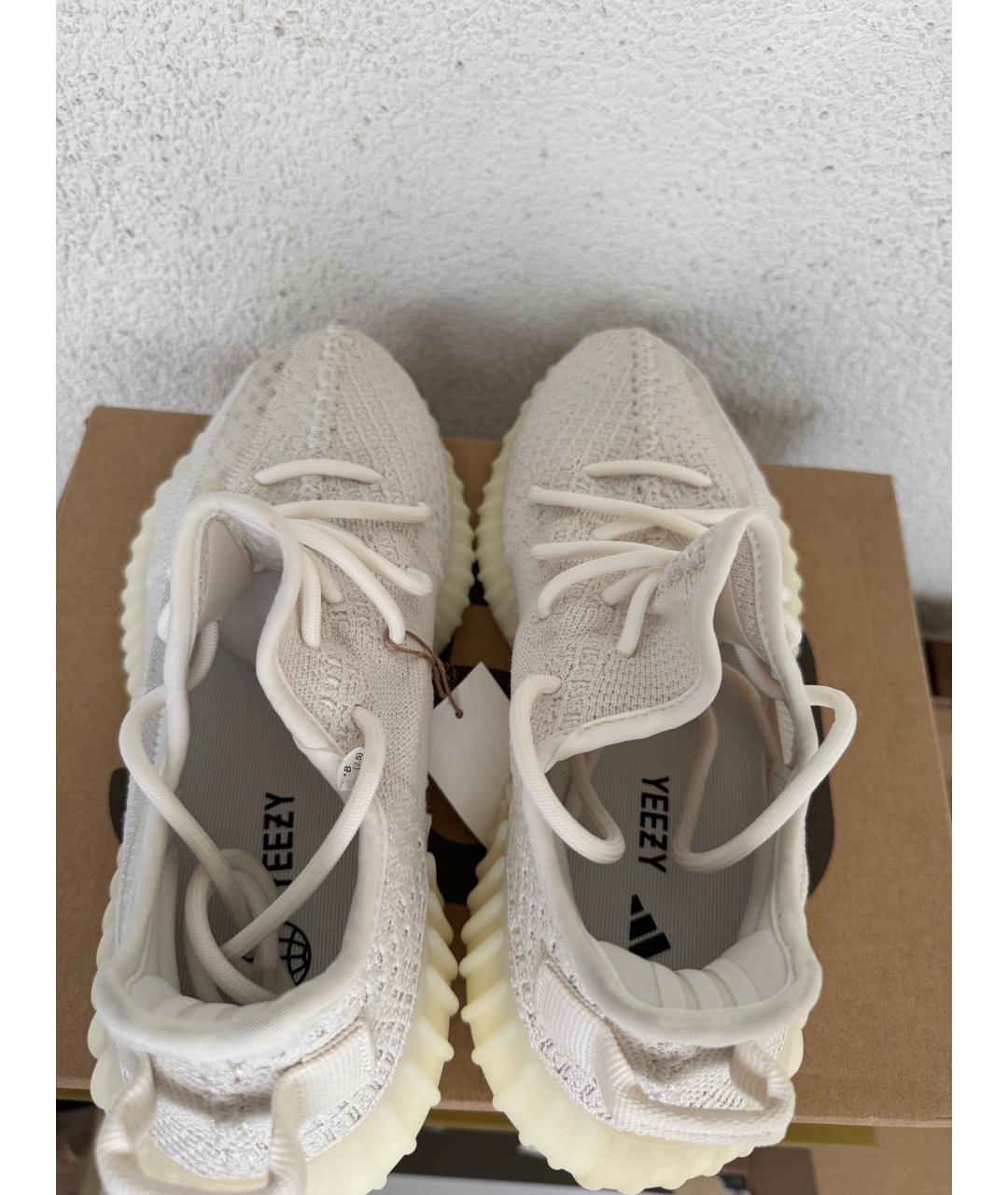 ADIDAS YEEZY Белые текстильные высокие кроссовки / кеды, фото 3