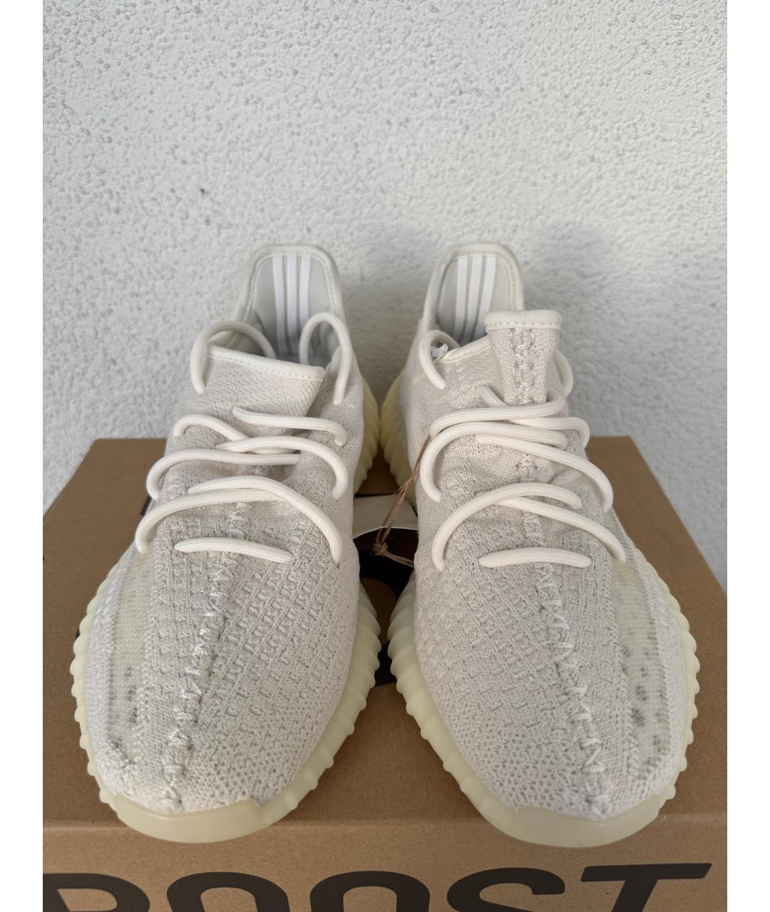 ADIDAS YEEZY Белые текстильные высокие кроссовки / кеды, фото 2