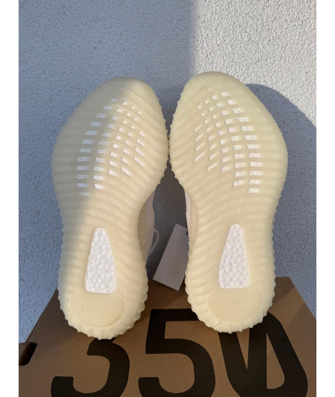 ADIDAS YEEZY Белые текстильные высокие кроссовки / кеды, фото 5