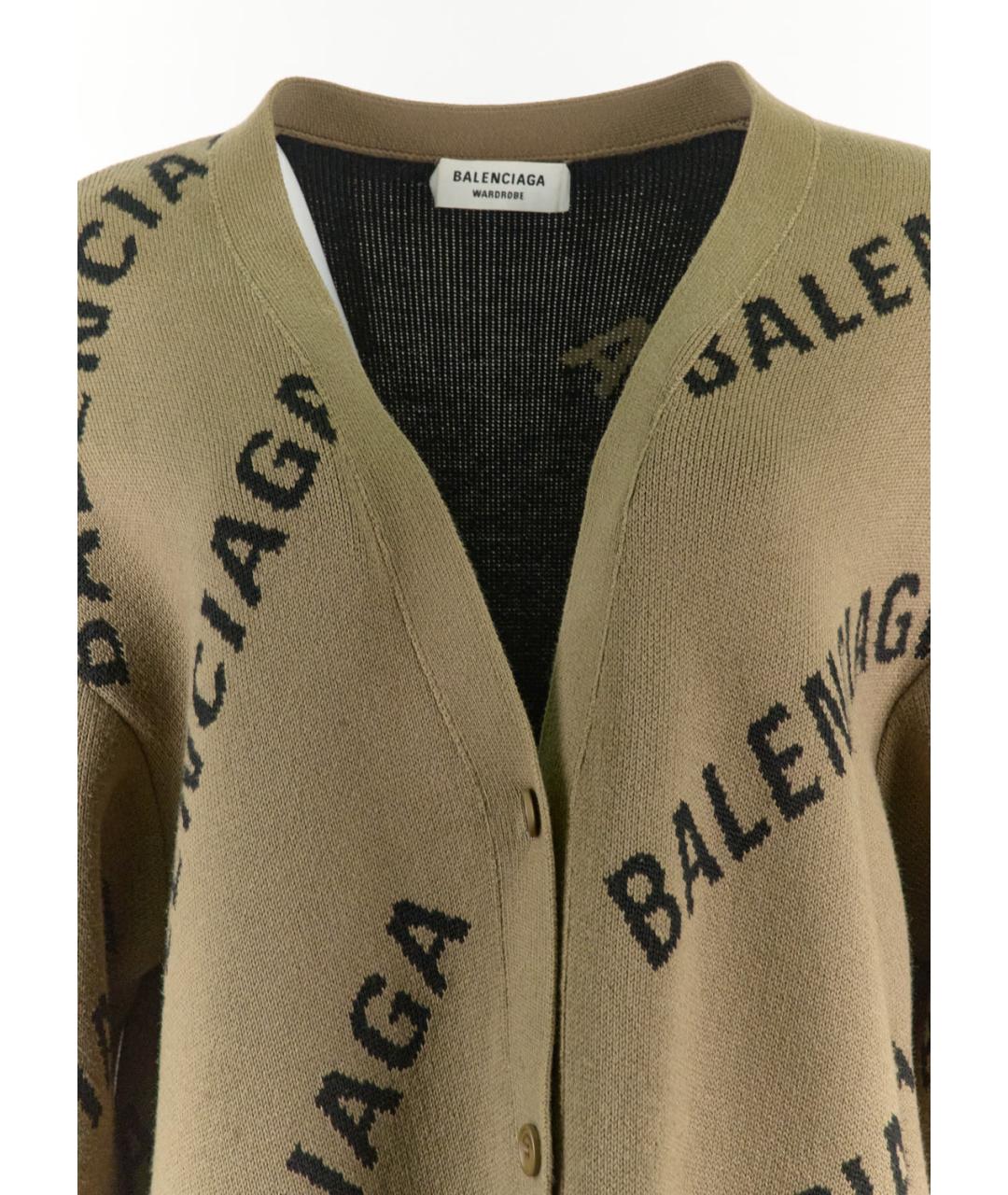 BALENCIAGA Коричневый хлопковый кардиган, фото 3