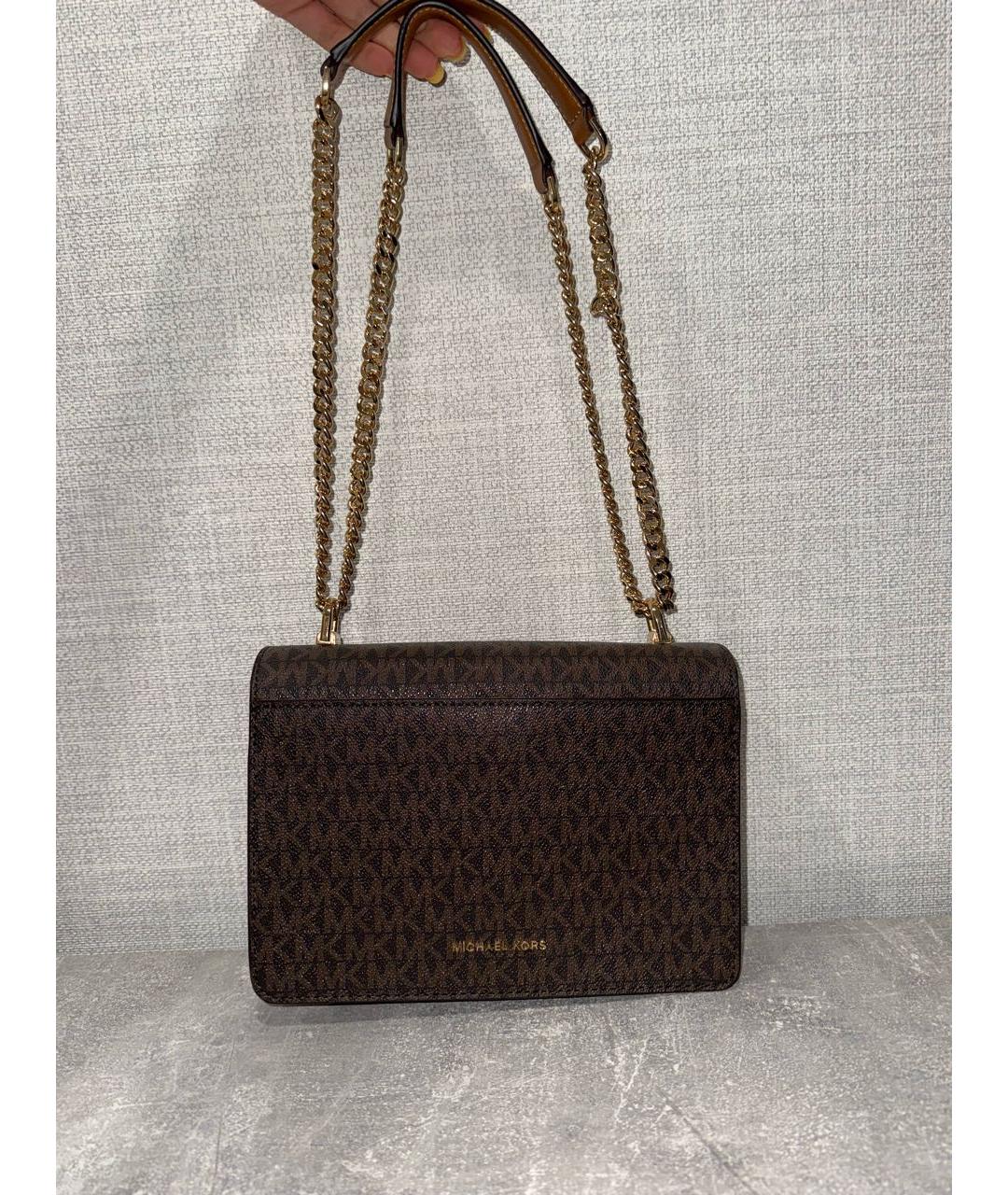 MICHAEL KORS Коричневая кожаная сумка через плечо, фото 3