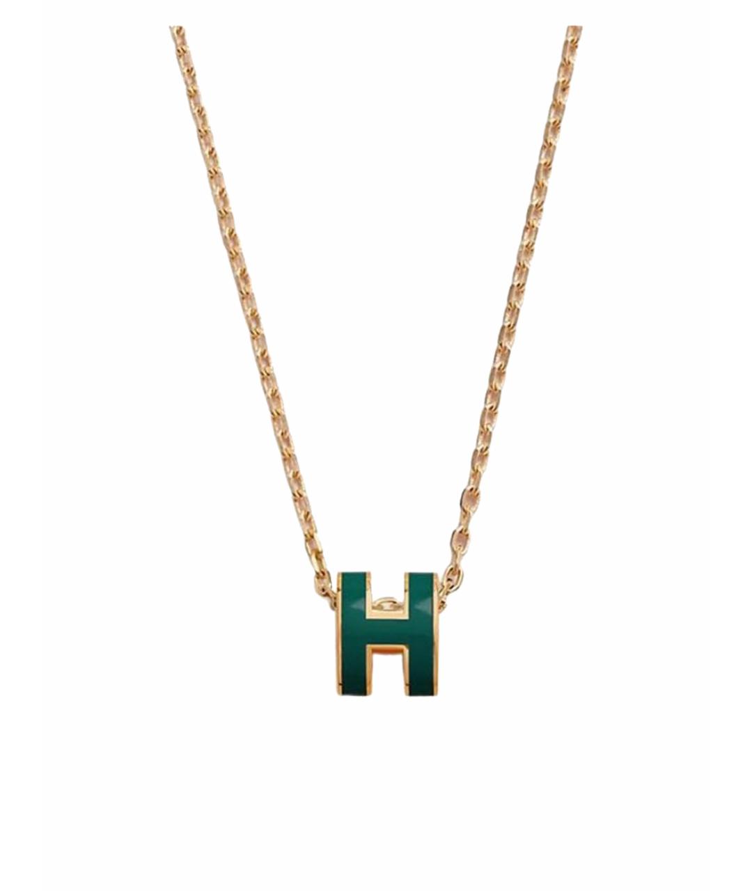 HERMES Зеленая металлическая подвеска, фото 1
