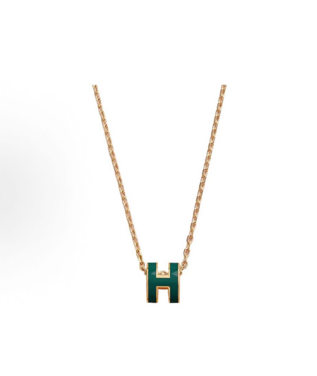 HERMES Зеленая металлическая подвеска, фото 4