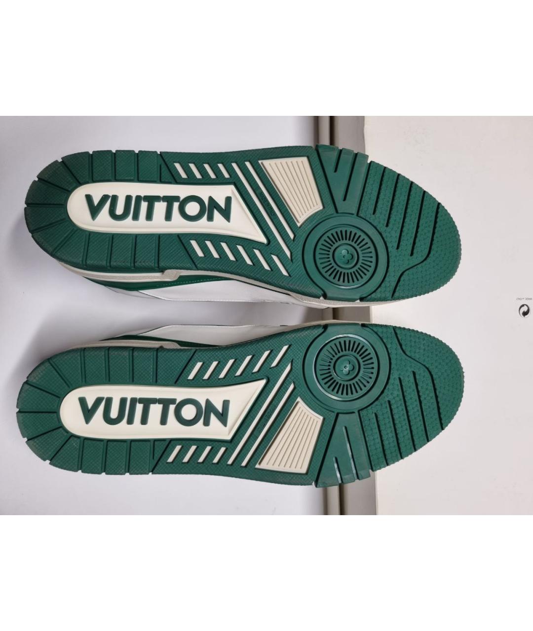 LOUIS VUITTON Белые кожаные низкие кроссовки / кеды, фото 4