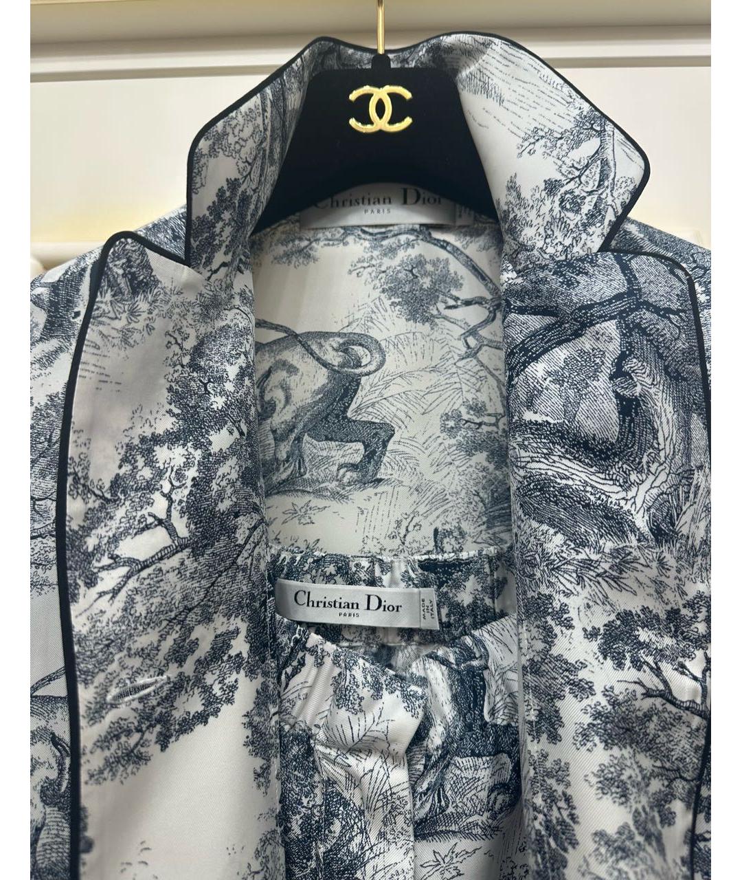 CHRISTIAN DIOR Белый шелковый костюм с брюками, фото 7