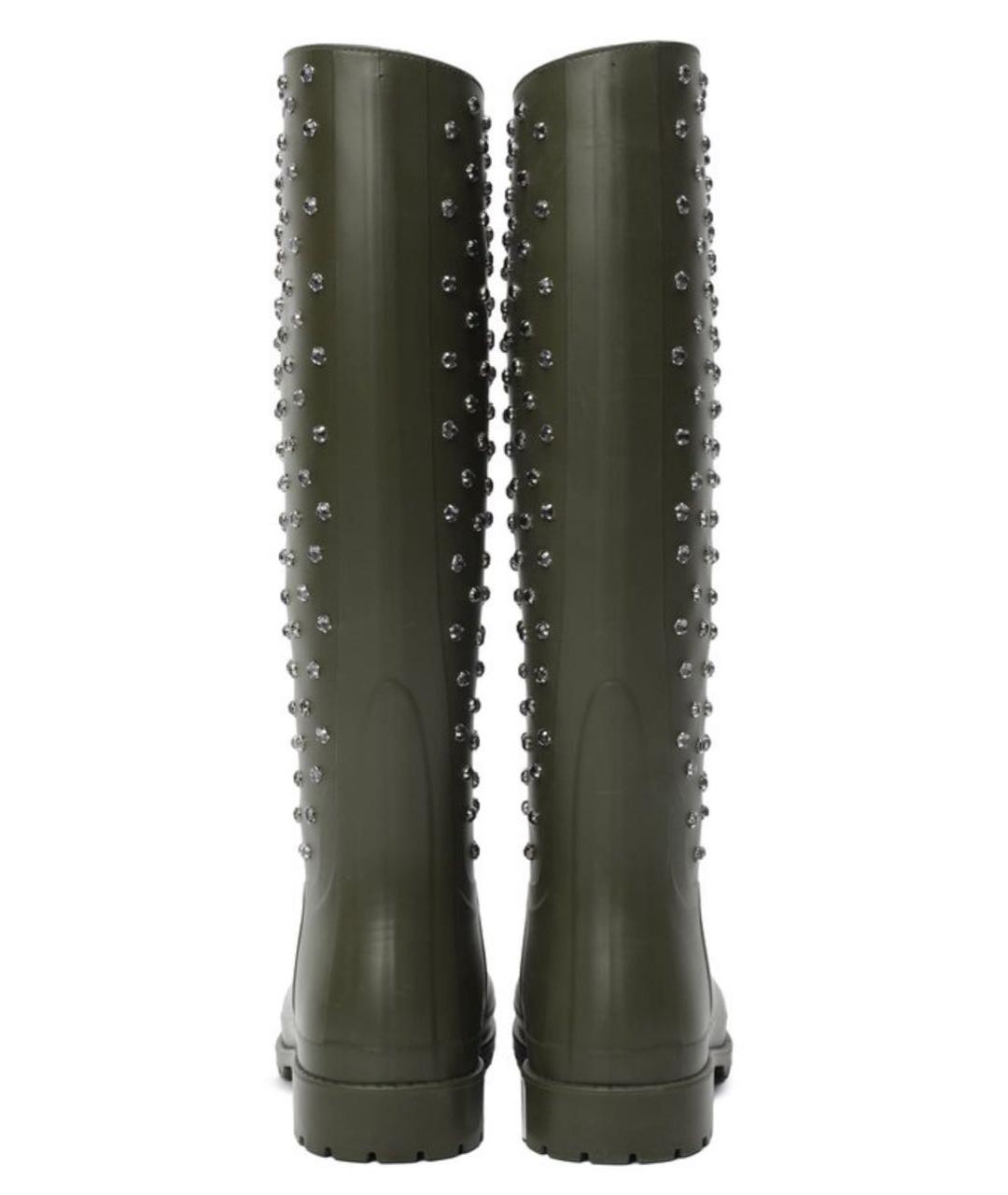 SAINT LAURENT Хаки резиновые сапоги, фото 4