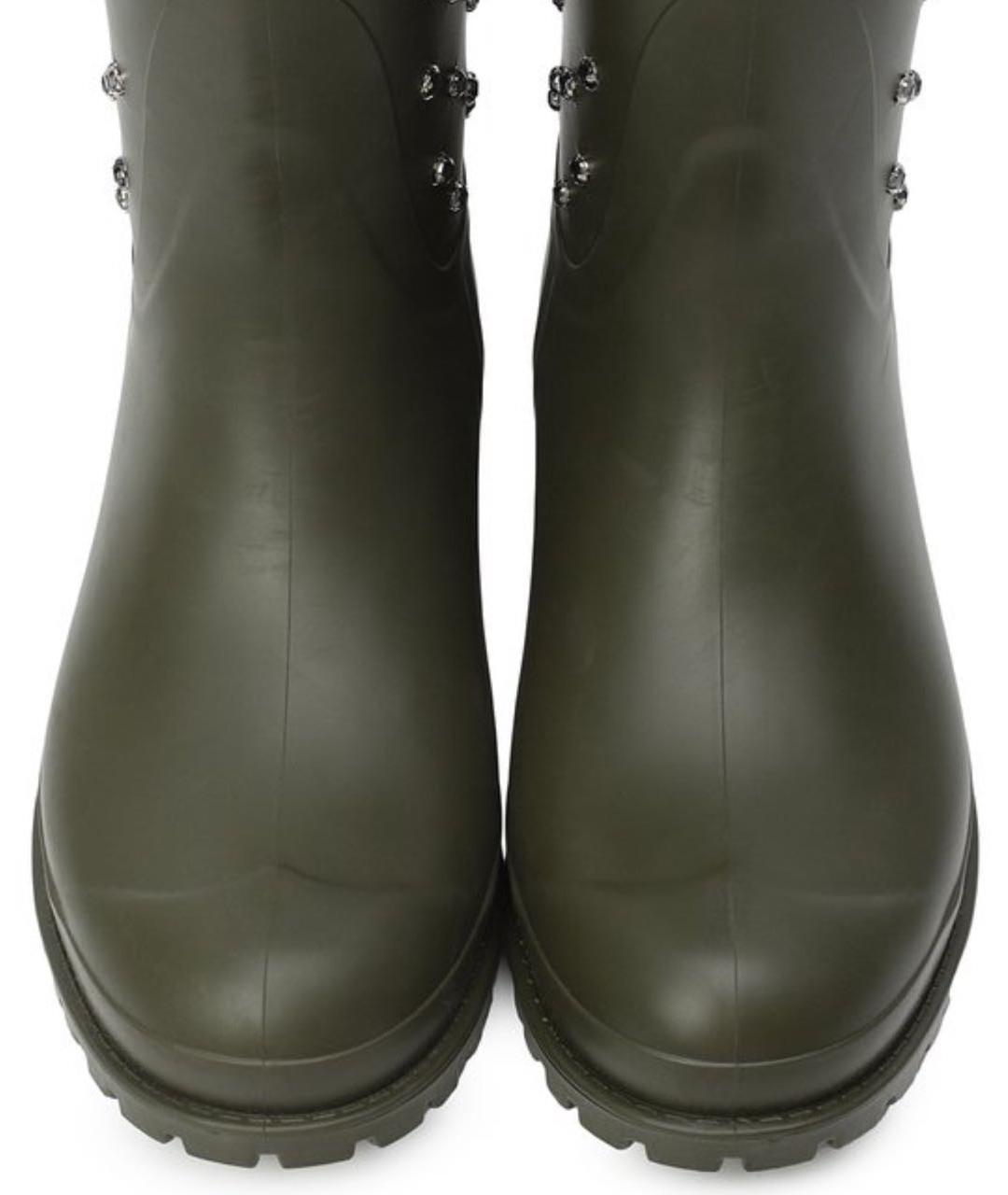 SAINT LAURENT Хаки резиновые сапоги, фото 3