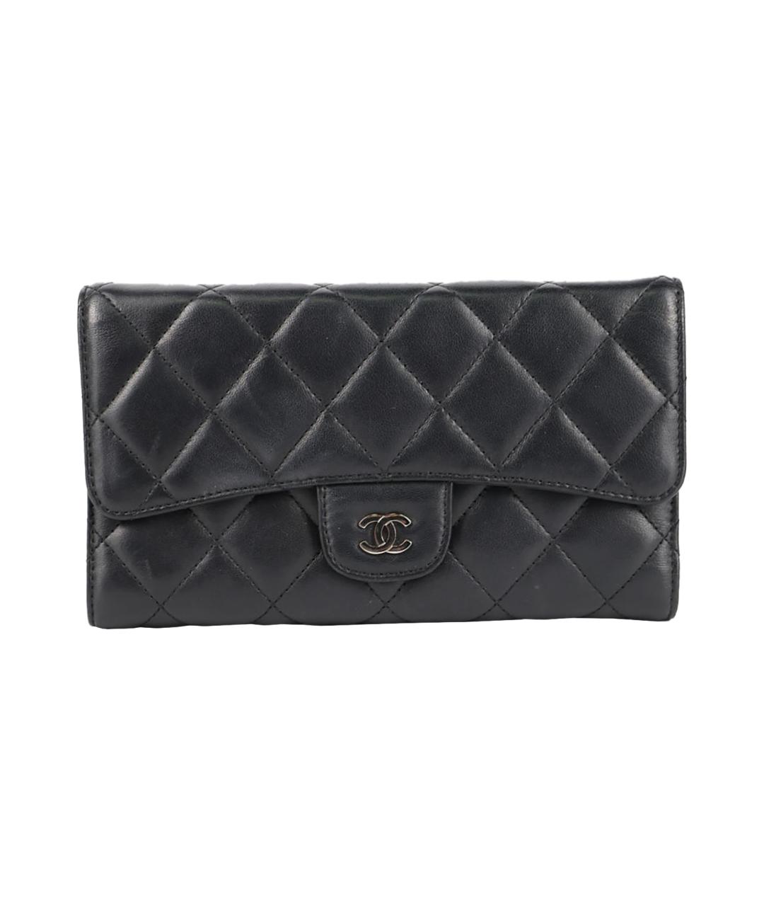 CHANEL Черный кожаный кошелек, фото 1