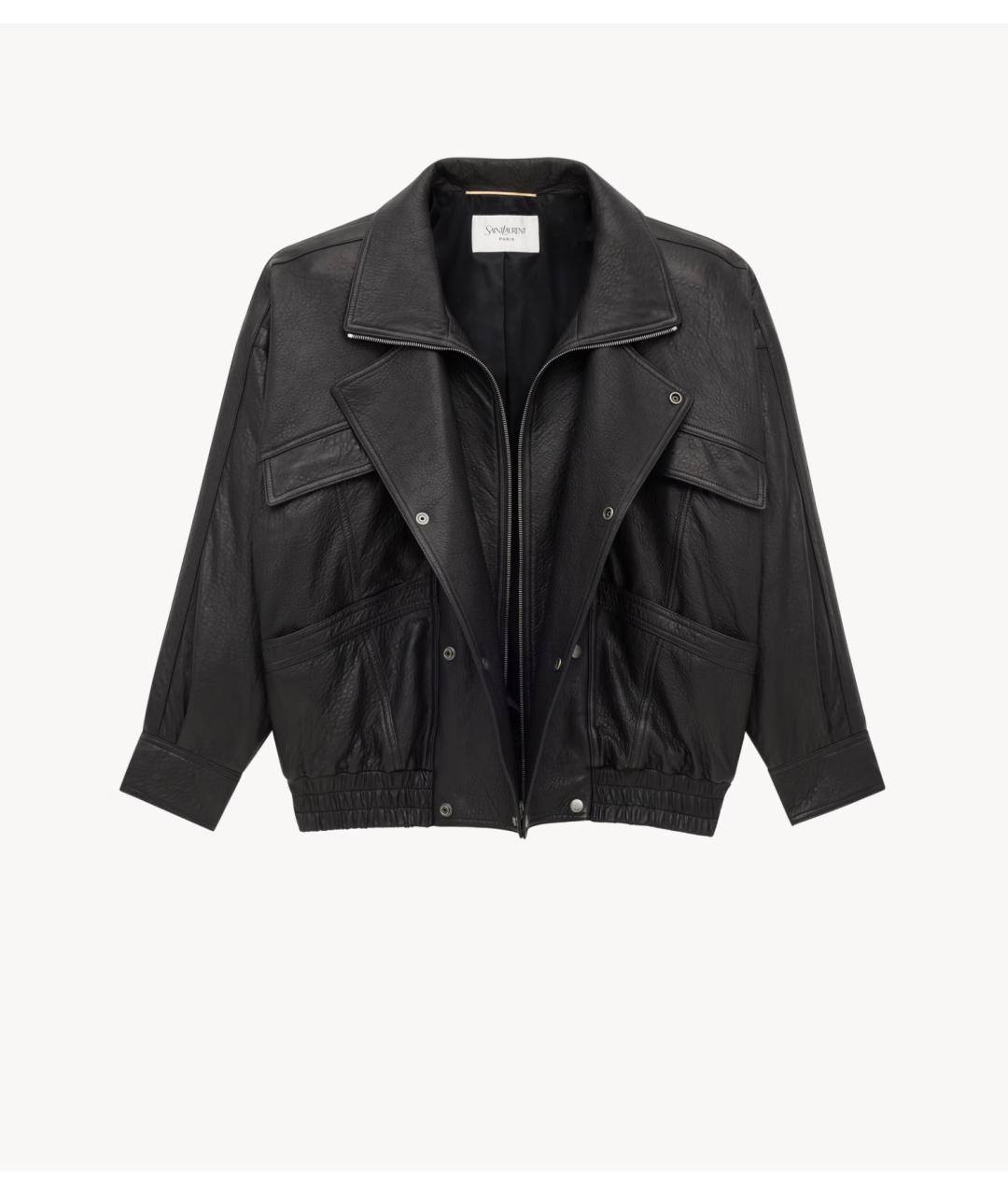 SAINT LAURENT Черная кожаная куртка, фото 6