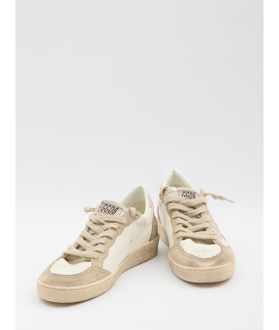 GOLDEN GOOSE DELUXE BRAND Бежевые кожаные кеды, фото 5