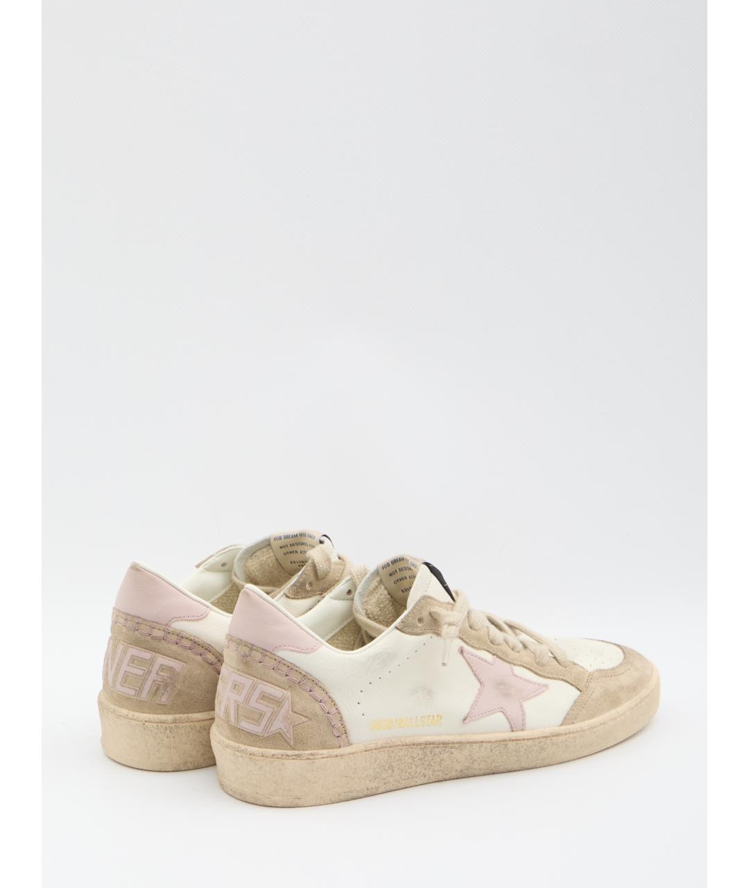 GOLDEN GOOSE DELUXE BRAND Бежевые кожаные кеды, фото 3