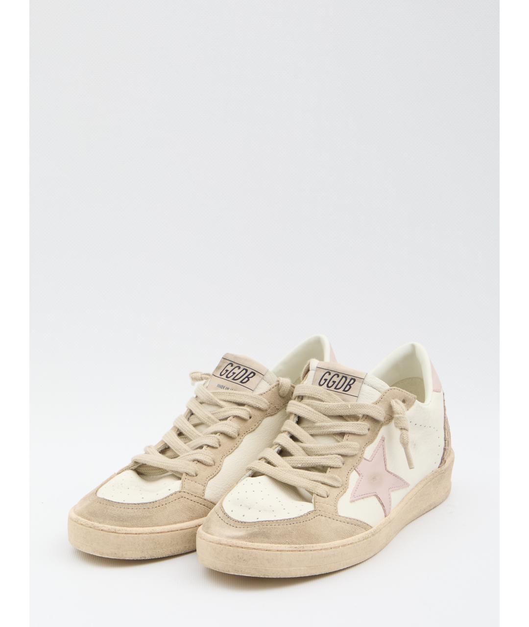 GOLDEN GOOSE DELUXE BRAND Бежевые кожаные кеды, фото 2