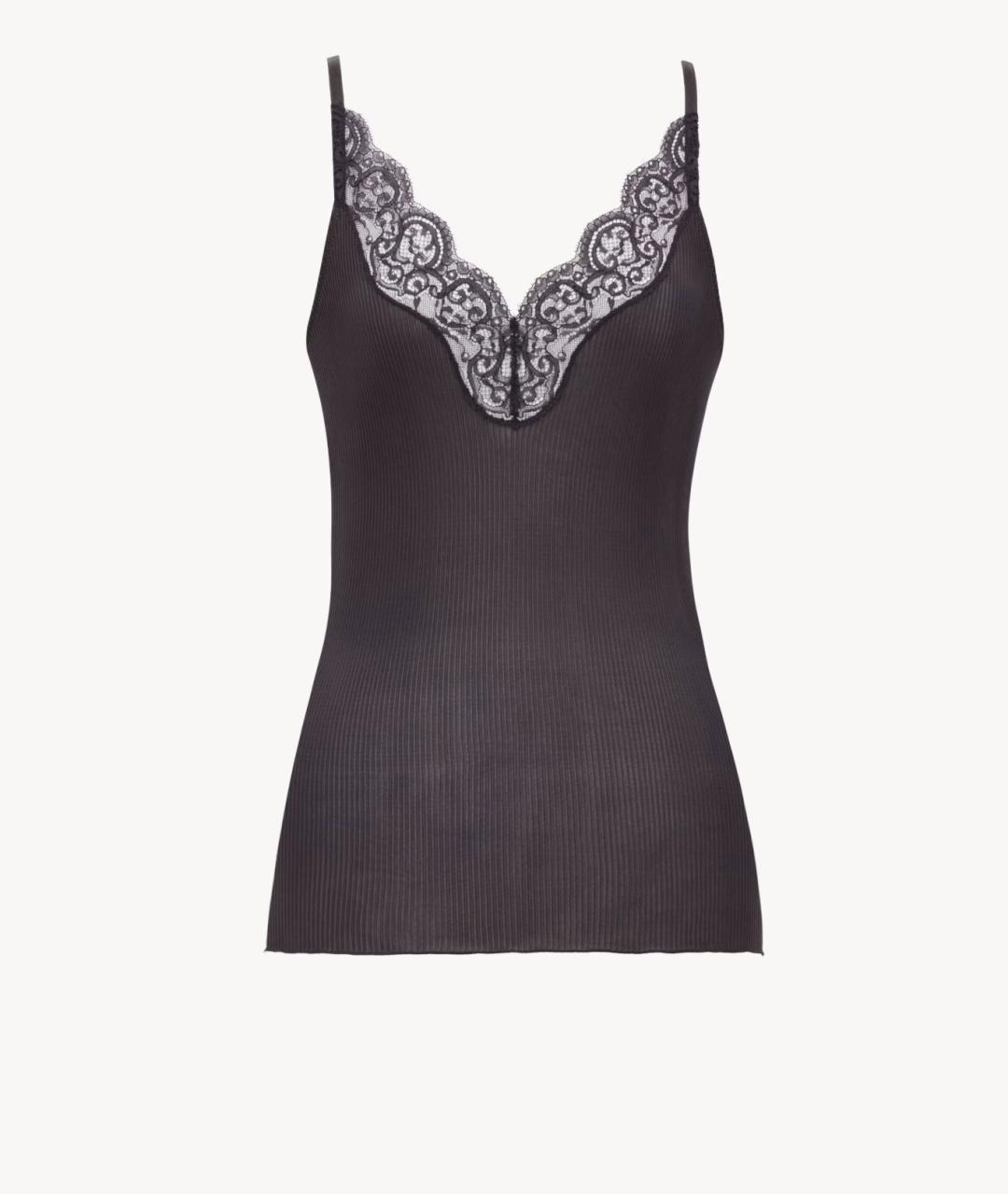 SAINT LAURENT Коричневая шелковая майка, фото 6