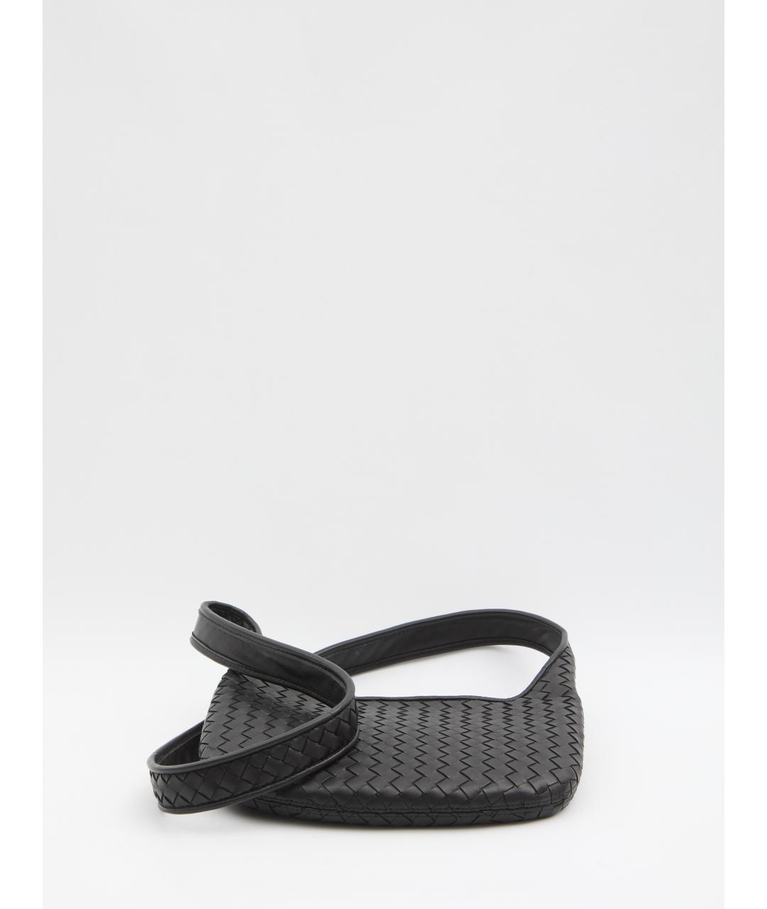 BOTTEGA VENETA Черная кожаная сумка на плечо, фото 3