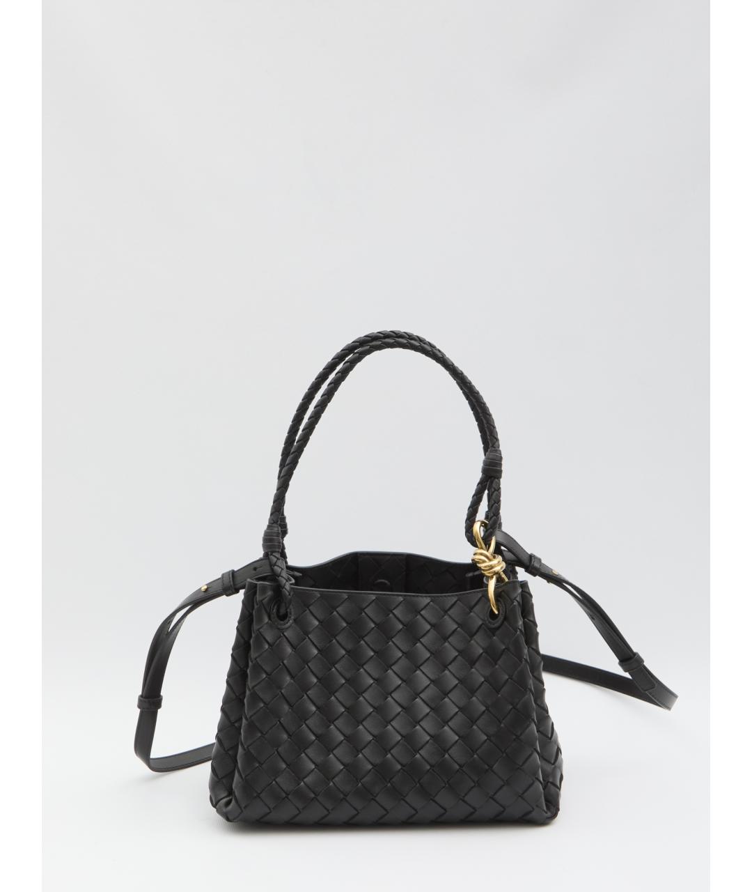 BOTTEGA VENETA Черная кожаная сумка тоут, фото 5