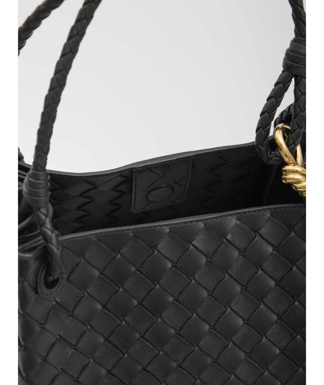 BOTTEGA VENETA Черная кожаная сумка тоут, фото 4