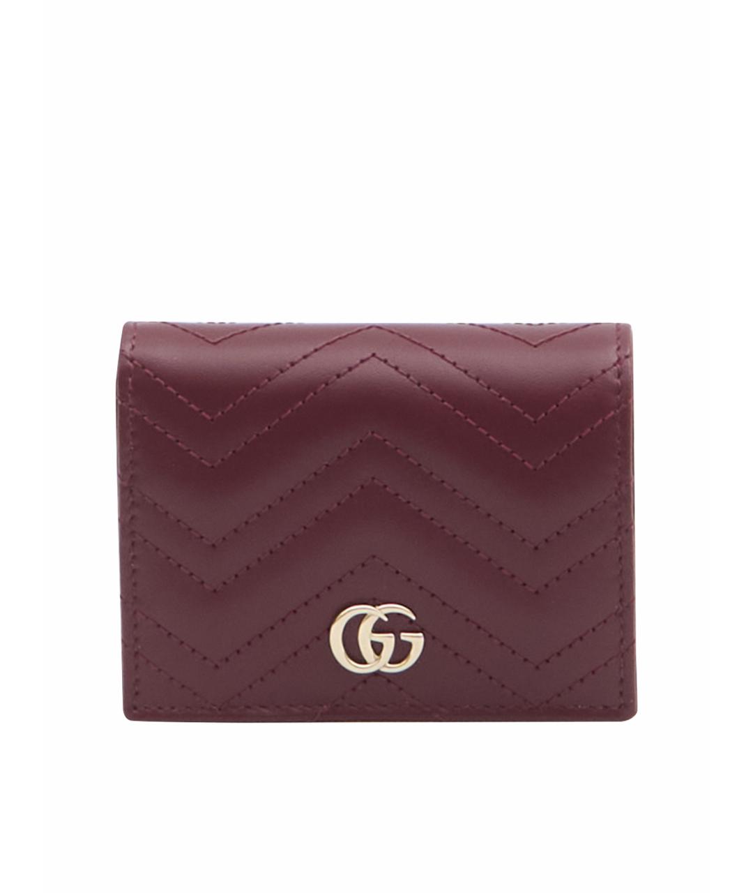 GUCCI Бордовый кожаный кошелек, фото 1