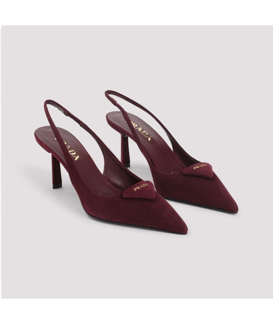 PRADA Бордовые замшевые туфли, фото 3