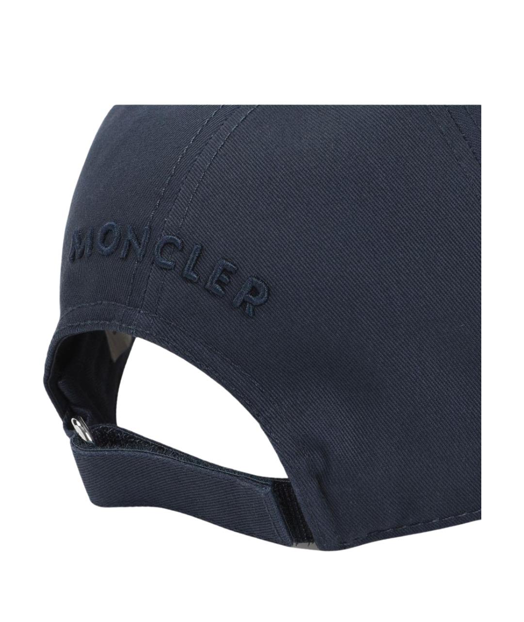 MONCLER Темно-синяя хлопковая кепка/бейсболка, фото 4