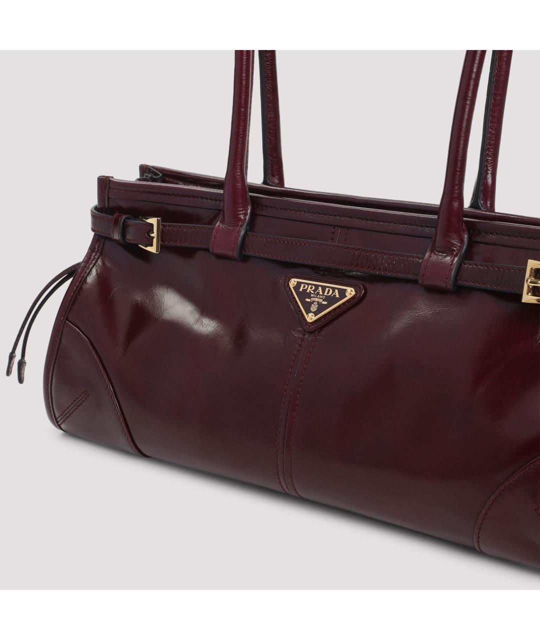 PRADA Бордовая кожаная сумка через плечо, фото 5