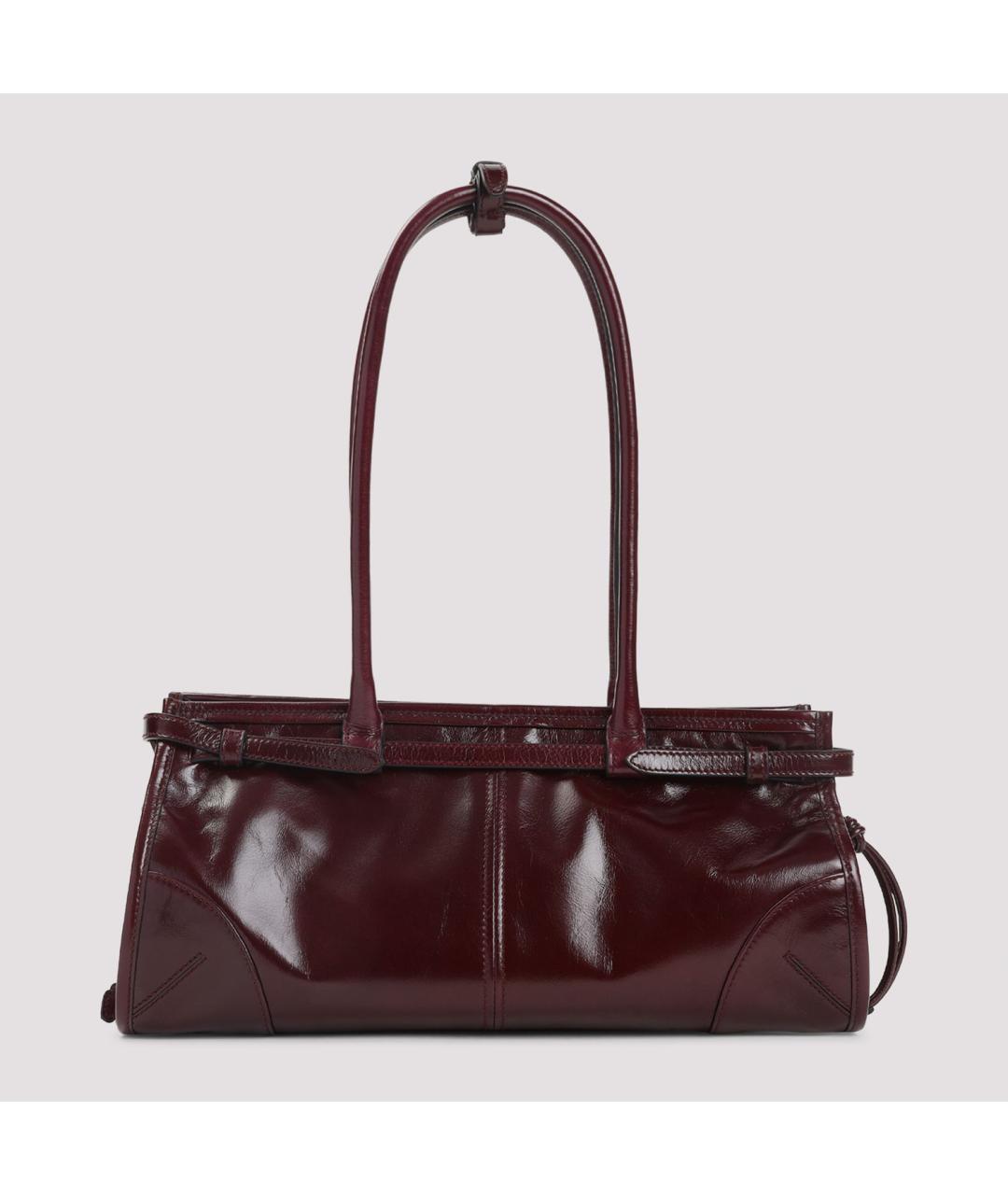 PRADA Бордовая кожаная сумка через плечо, фото 4