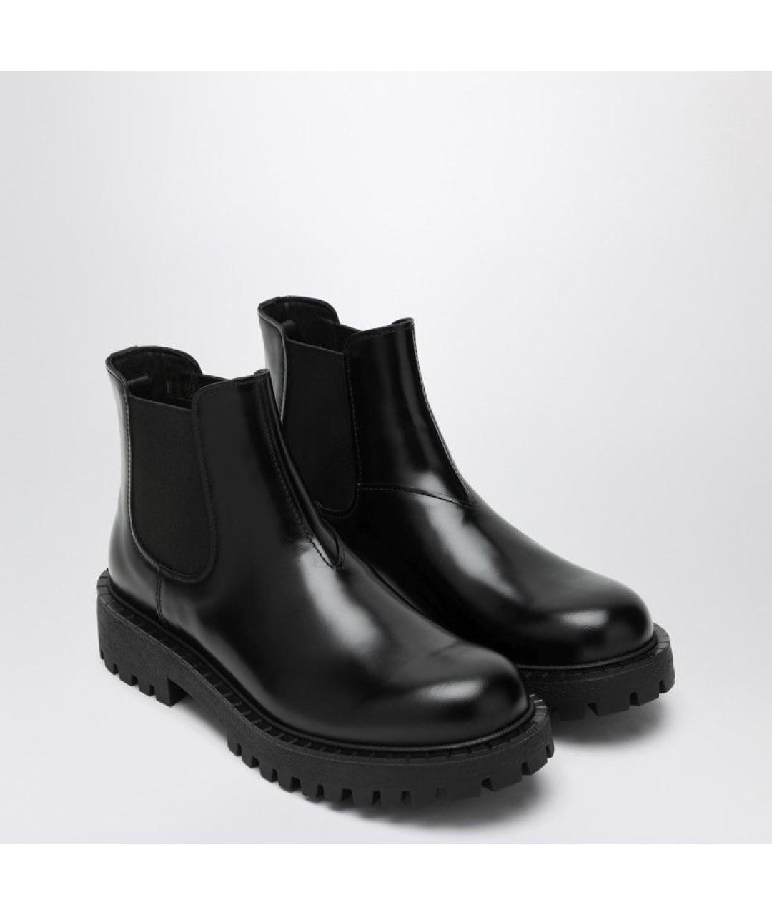 PRADA Черные кожаные высокие ботинки, фото 2