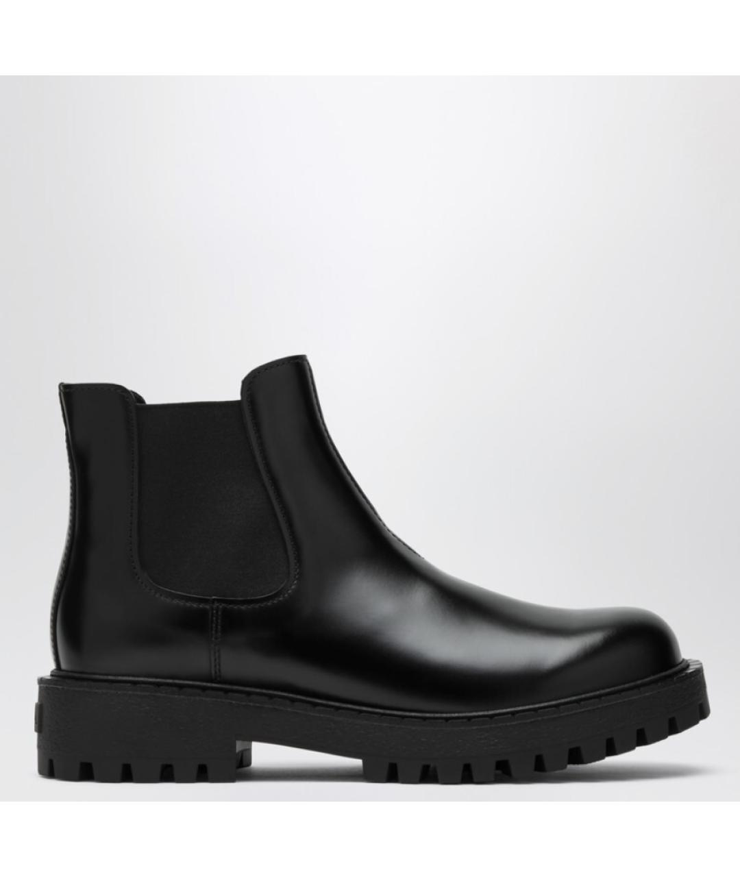 PRADA Черные кожаные высокие ботинки, фото 4