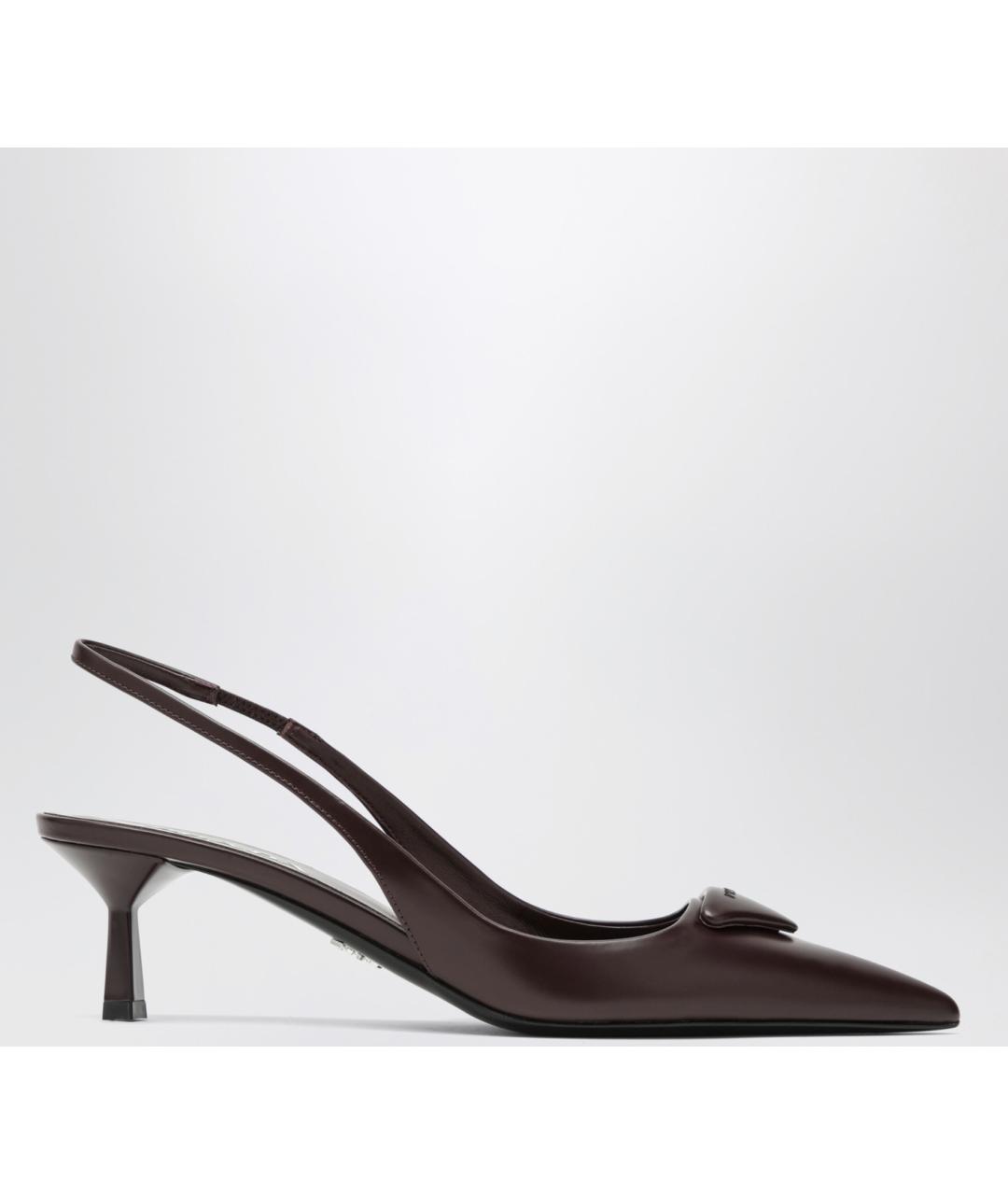 PRADA Бордовые кожаные туфли, фото 4