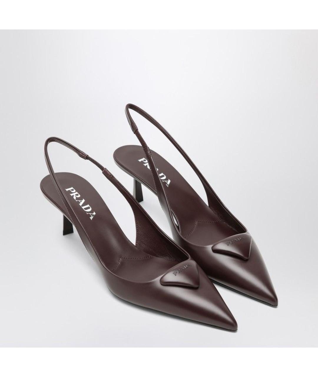 PRADA Бордовые кожаные туфли, фото 2