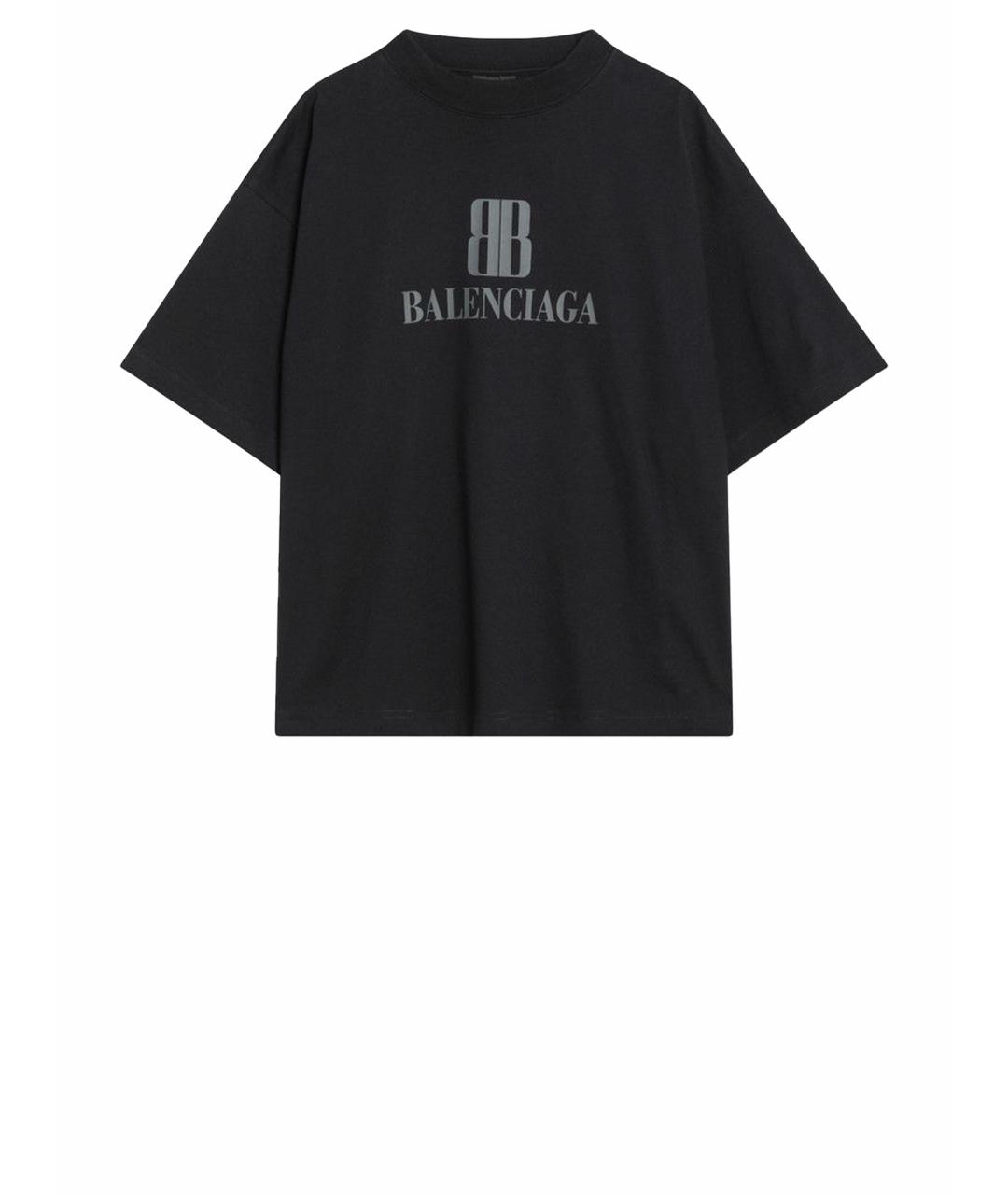 BALENCIAGA Черная хлопковая футболка, фото 1