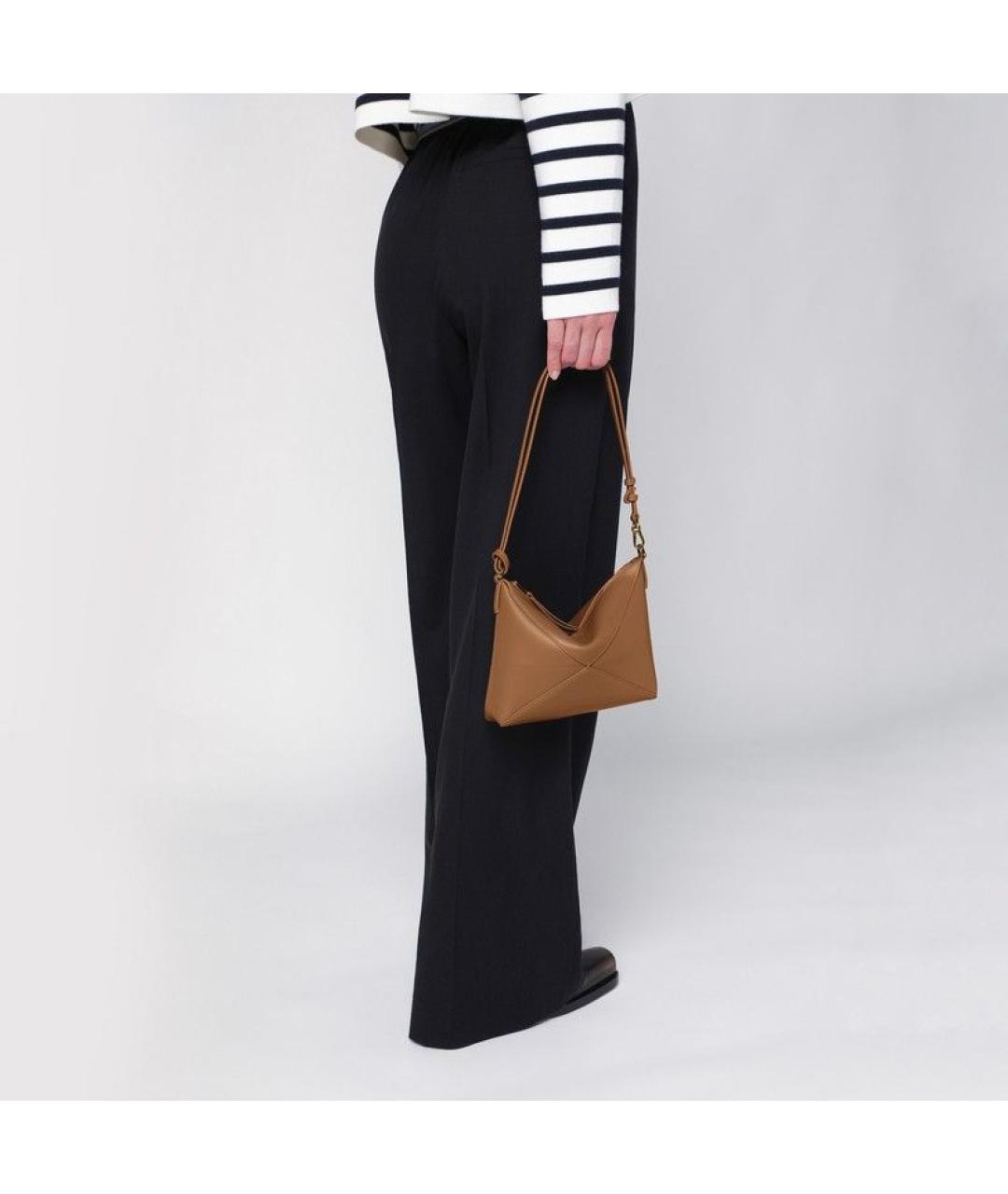 LOEWE Коричневая кожаная сумка через плечо, фото 2