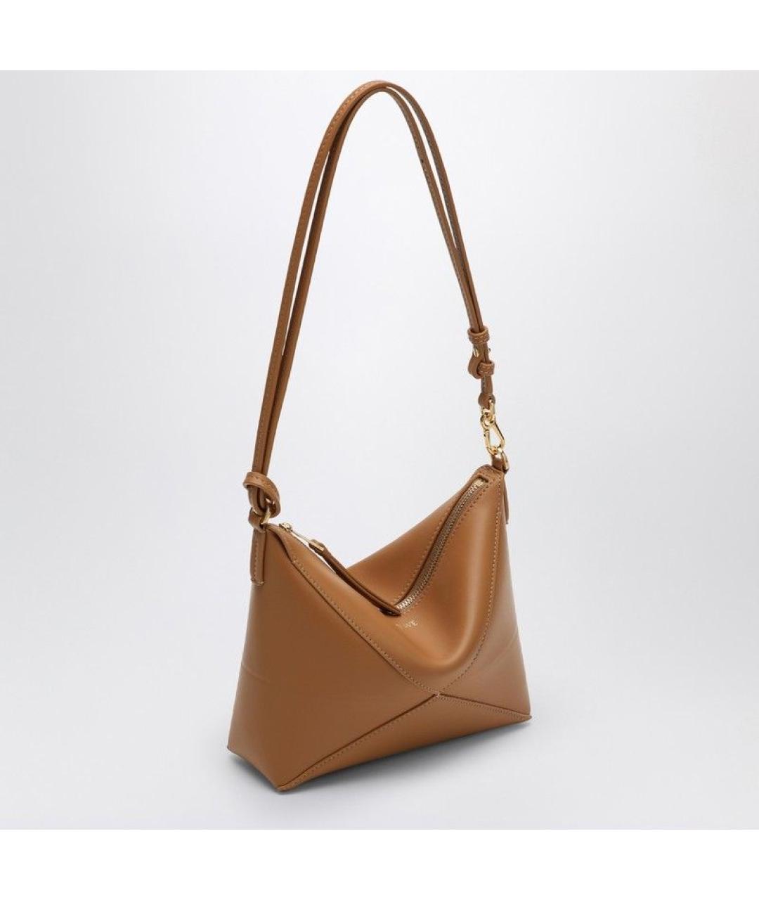 LOEWE Коричневая кожаная сумка через плечо, фото 3